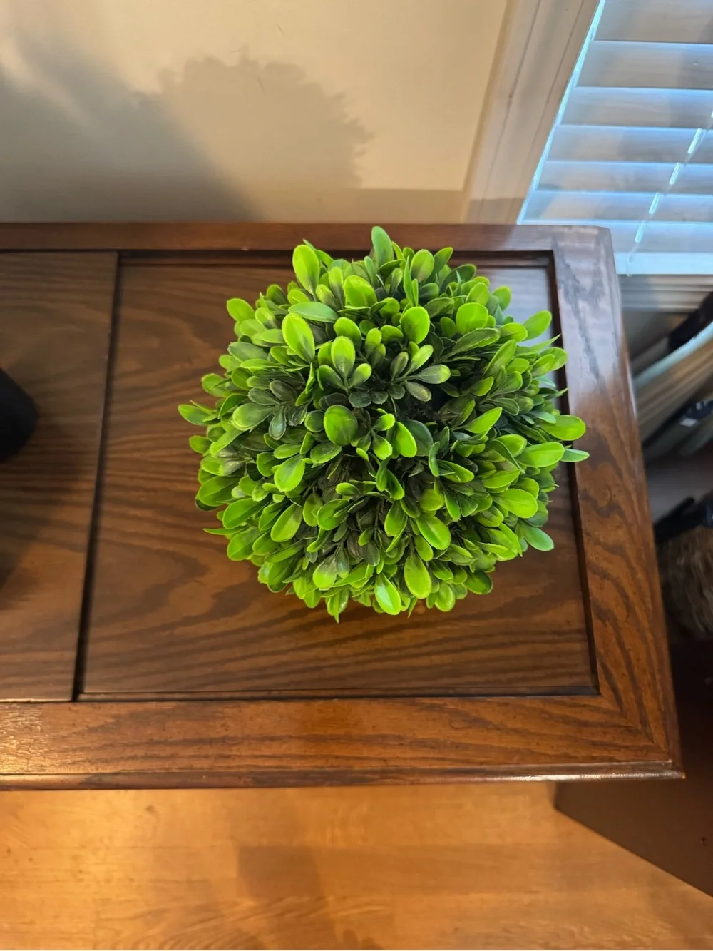 Green Faux Boxwood Topiary in Gray Pot by